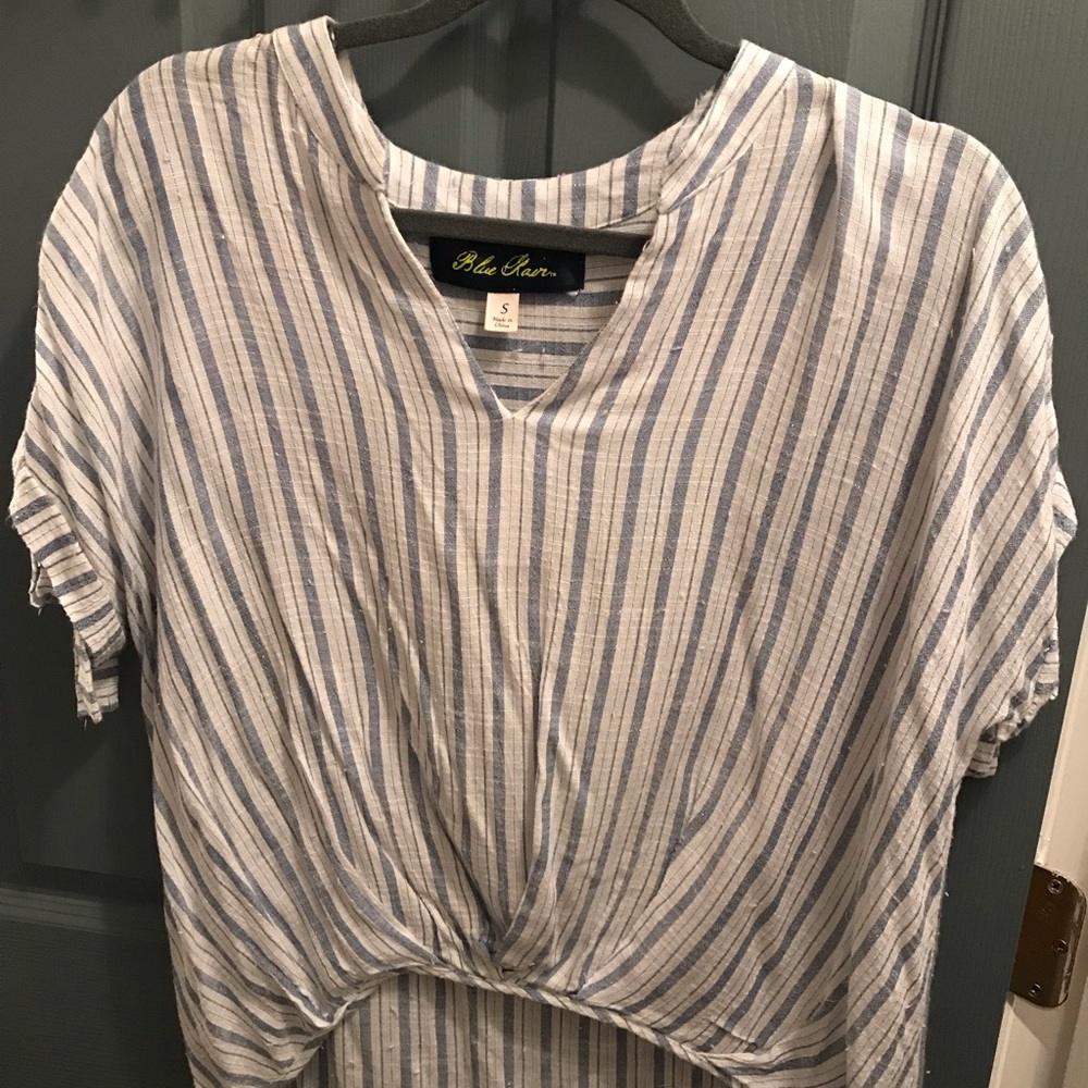 Blue and White striped Top